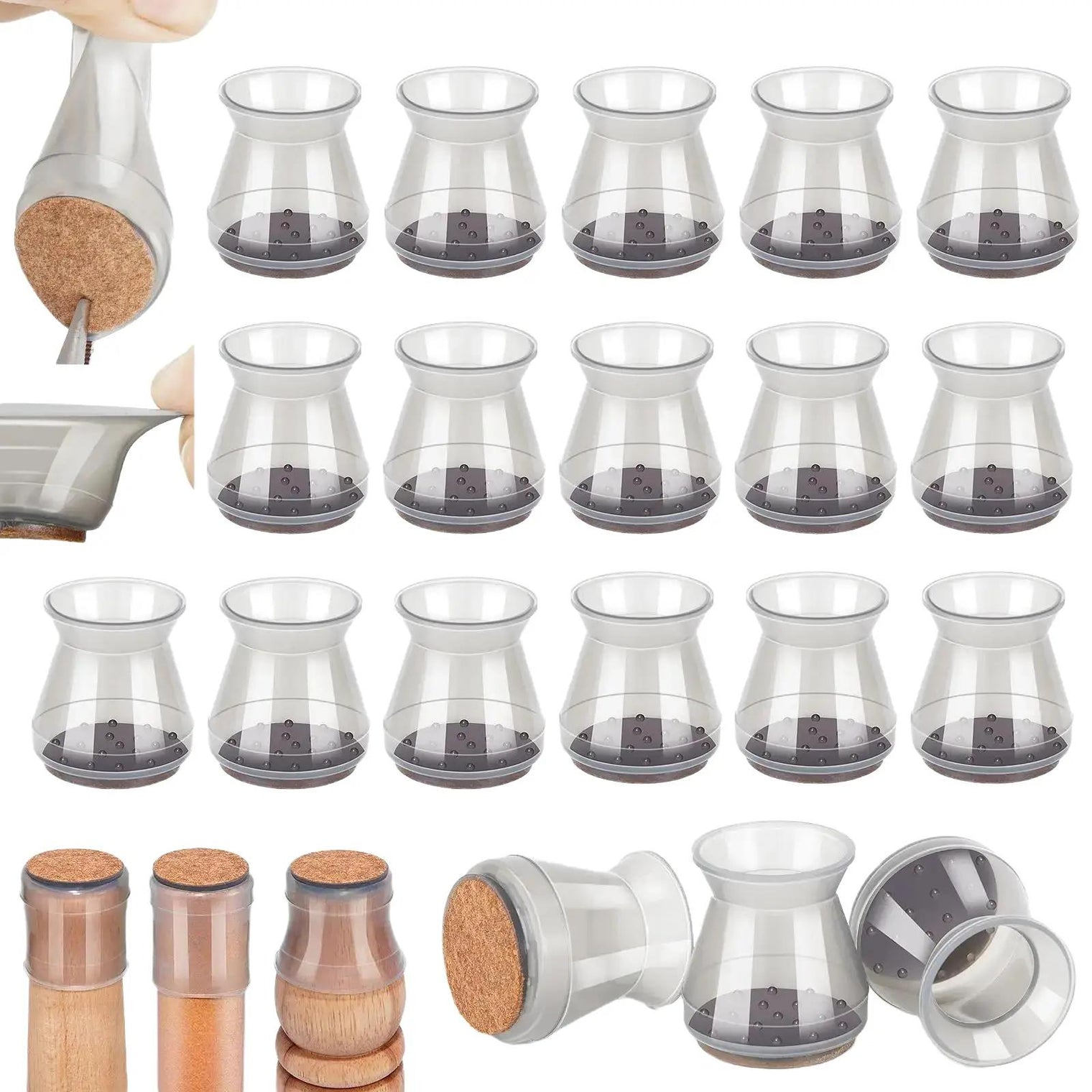 Silicone Floor Protector for Furniture Legs (16pc)
