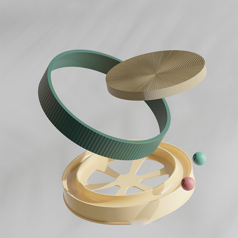 Minimalist Cat Scratcher and Ball Toy