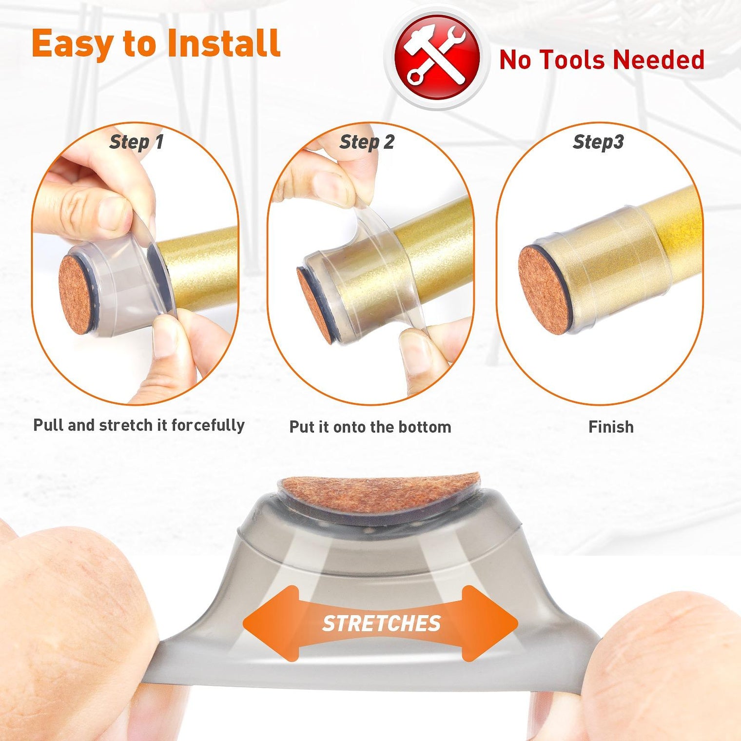 Silicone Floor Protector for Furniture Legs (16pc)